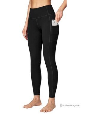 High Waisted Compression Yoga Pants with Pockets, 4-Way Stretchy